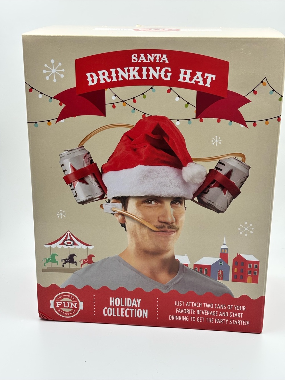 Christmas Santa Drinking Hat Retro Gifts Red Holiday Party Hat NEW